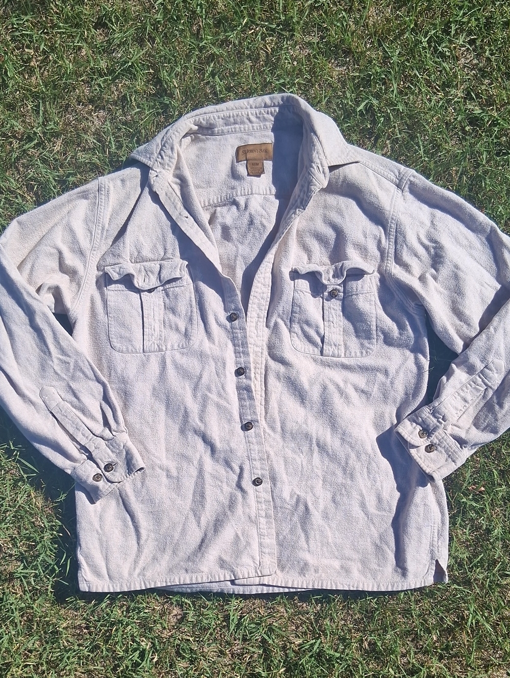 St. John's Bay Light Beige Button-Front Shirt Jacket